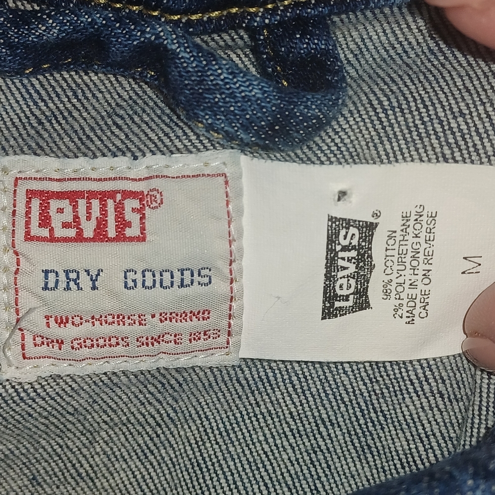 Levi's Dry Goods Cropped Denim Jean Jacket Women's Sz Medium VTG - Picture 4 of 7